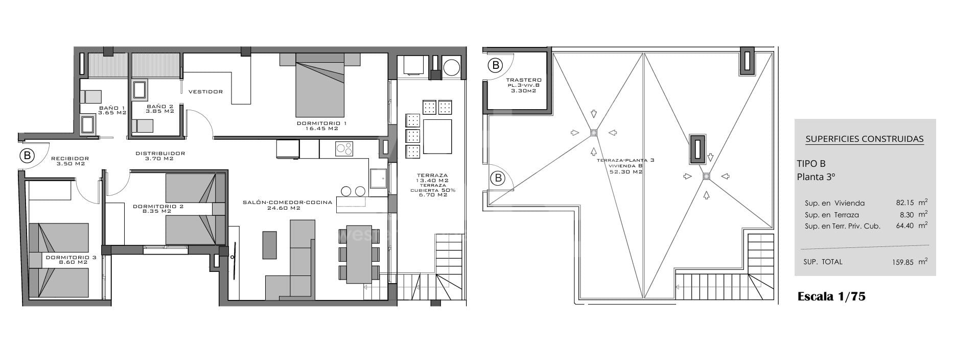 Penthouse cu 3 dormitoare în Santa Pola - EB112719 - Imagini 1
