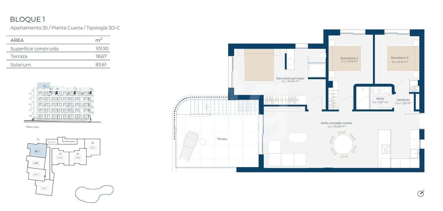 3 bedroom Penthouse in Murcia - SM135276 - Photo 1