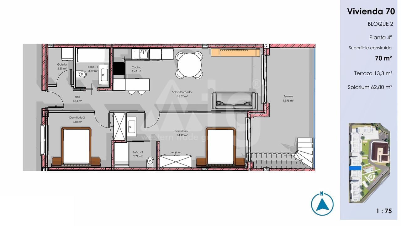 2 bedroom Penthouse in Guardamar del Segura - CN135791 - Photo 1