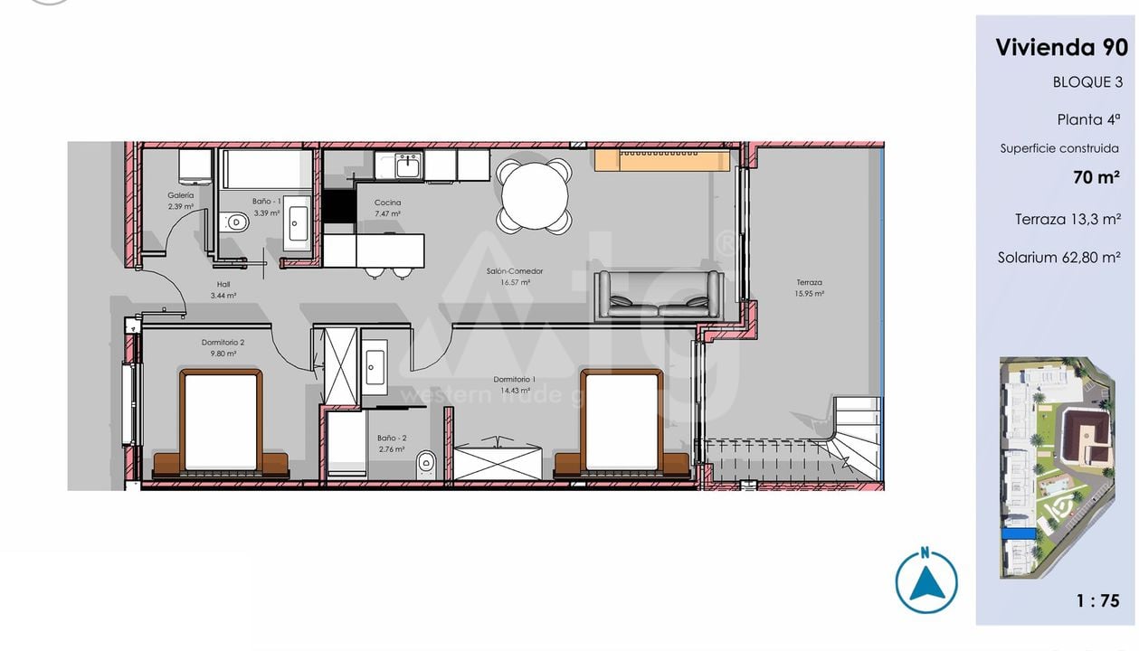 2 bedroom Penthouse in Guardamar del Segura - CN135811 - Photo 1