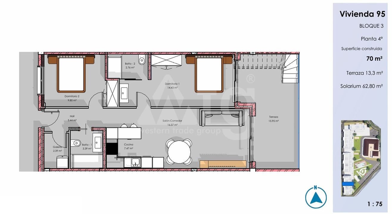 2 bedroom Penthouse in Guardamar del Segura - CN135816 - Photo 1