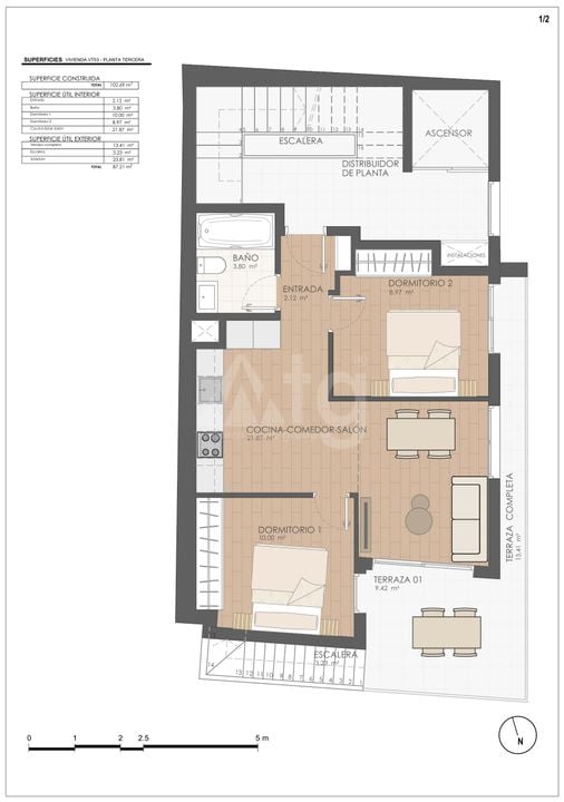 Penthouse in Santa Pola, 2 slaapkamers  - GBI142763 - Foto 1
