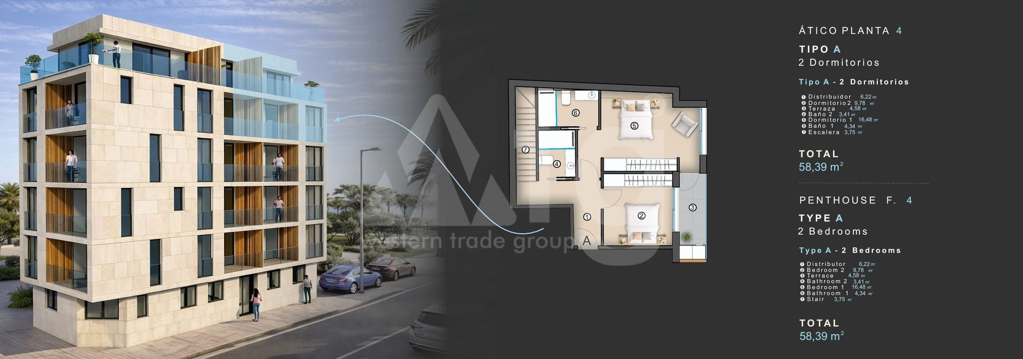 2 bedroom Penthouse in Torrevieja - KR145269 - Photo 1