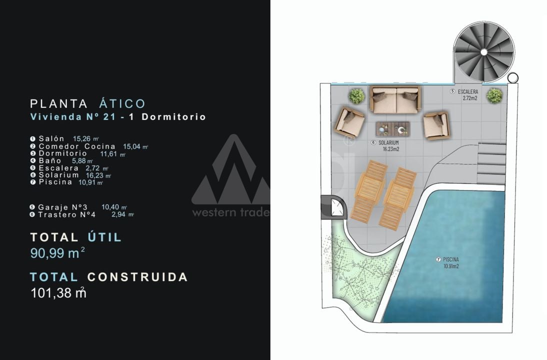 Penthouse in Torrevieja, 1 slaapkamer  - KR145305 - Foto 2