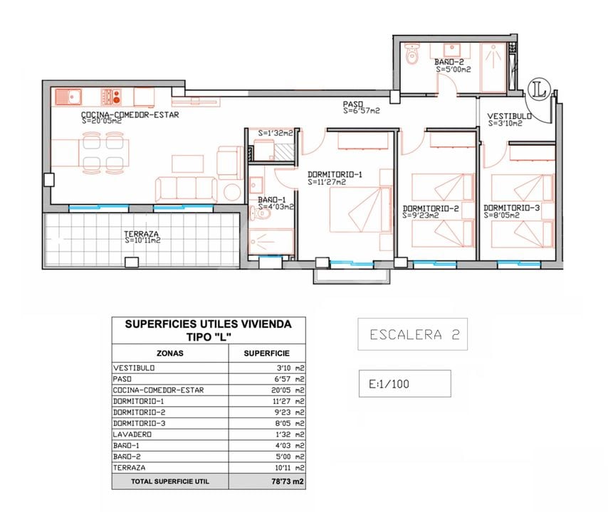 Apartmán   v Elche, 3 ložnice - PO145897 - Foto 1
