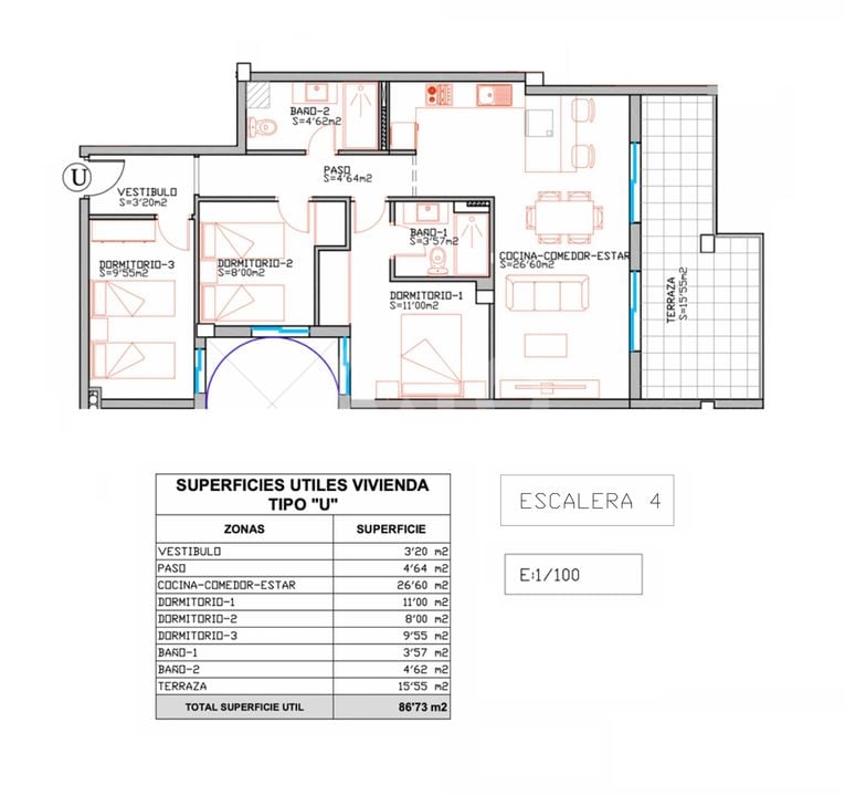 Penthouse in Elche, 3 slaapkamers  - PO145903 - Foto 1