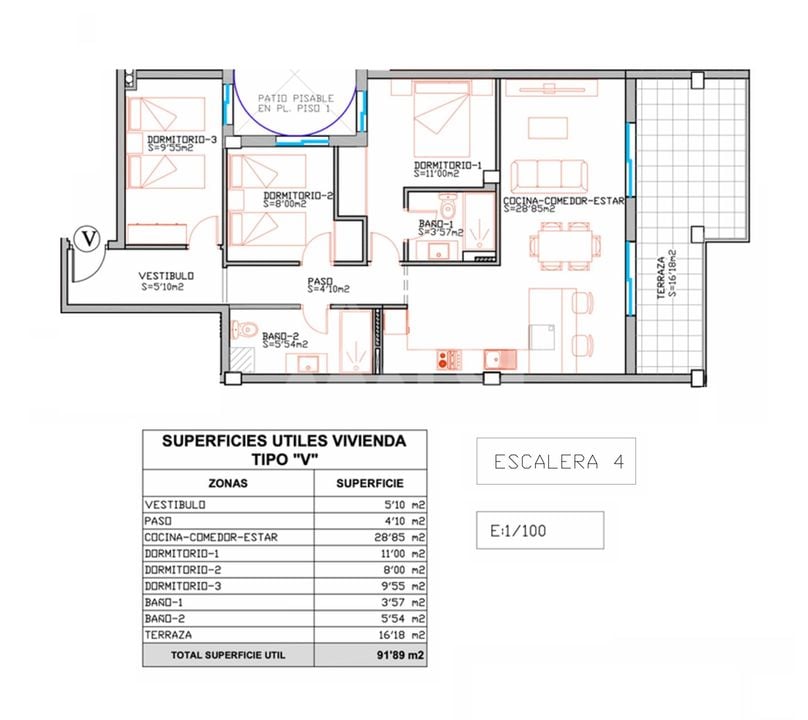 3 bedroom Penthouse in Elche - PO145905 - Photo 1