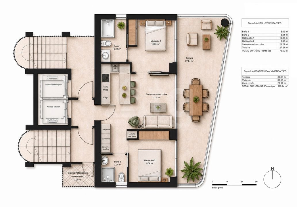 Appartement in Calpe, 2 slaapkamers  - GTG147660 - Foto 2