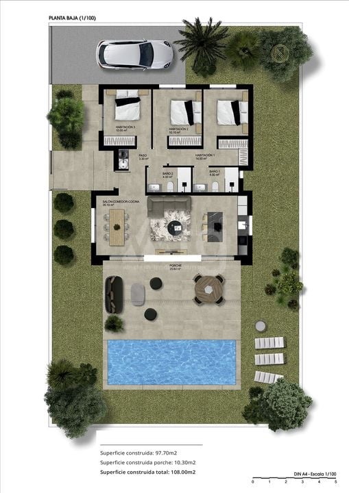 Villa de 3 habitaciones en Hondón de las Nieves - ANV118712 - Foto 1