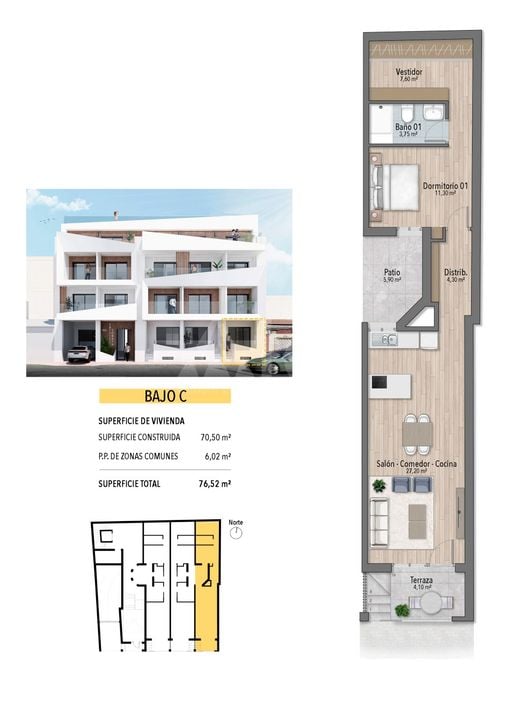 1 Schlafzimmer Appartement in Torrevieja - TMR69897 - Foto 1