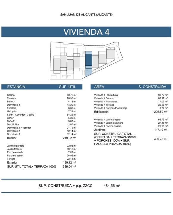 Adosado de 4 habitaciones en San Juan de Alicante - VHG78001 - Foto 3